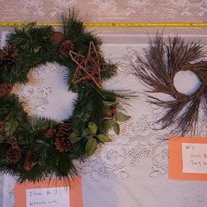 Choice of Winter Wreaths, Small Birch Twig Wreath, Artificial Christmas Wreath, Greenery, Evergreen, Outdoor, Front Door