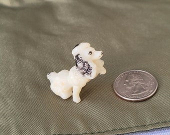 Vintage Japanese Miniature Celluloid French Poodle Dog Figure, Figurine