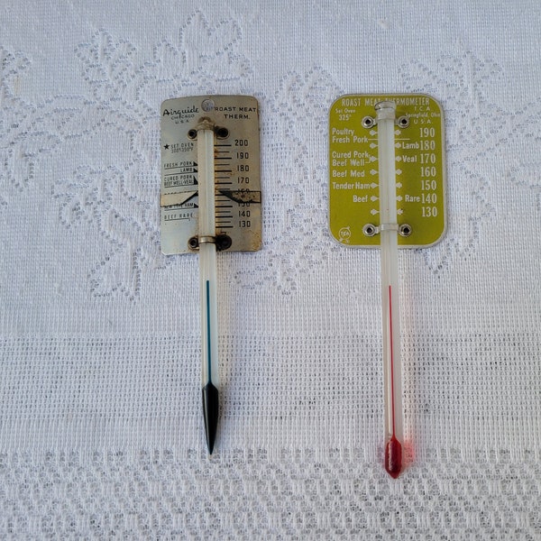 CHOICE of Vintage Meat Thermometers, T.C.A Roast Meat Thermometer, Airguide, Metal, Cooking, Kitchen Food Thermometer