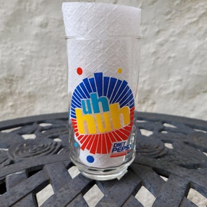 PEPSI Glass Tumbler, Uh Huh You Got The Right One Baby, Diet Pepsi Soda Glass Cup