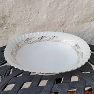RARE Royal Tettau Princess Pearl Grey Oval Vegetable Serving Bowl, Bavaria Germany