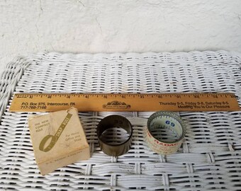 Lot of 3 Vintage Rulers, Lufkin Snap Rule, The New Compact Rule Original Box Wooden Ruler Intercourse, PA Old Advertising Roll up Yardstick