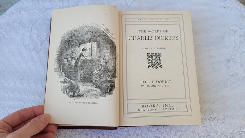 Little Dorrit, Charles Dickens, Parts One and Two, Volume X, ClearType Edition, Books Inc., Vintage Hardback Book, Illustrated image 5