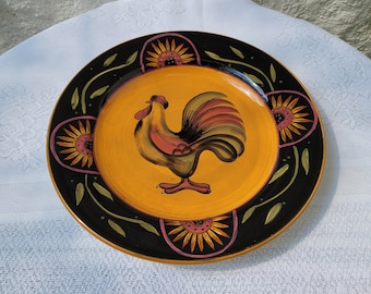 Earthenware Lang Proud Rooster Plate, Susan Winget, Lang & Wise LTD. 11"