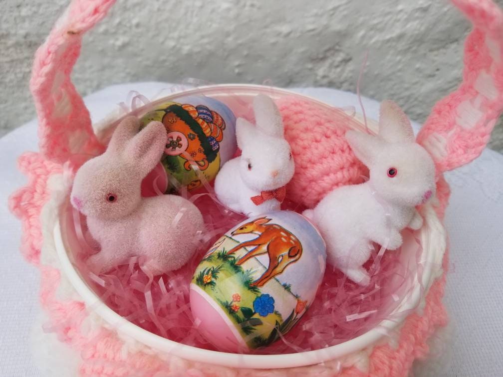 Vintage Pink Plastic Easter Basket - Etsy
