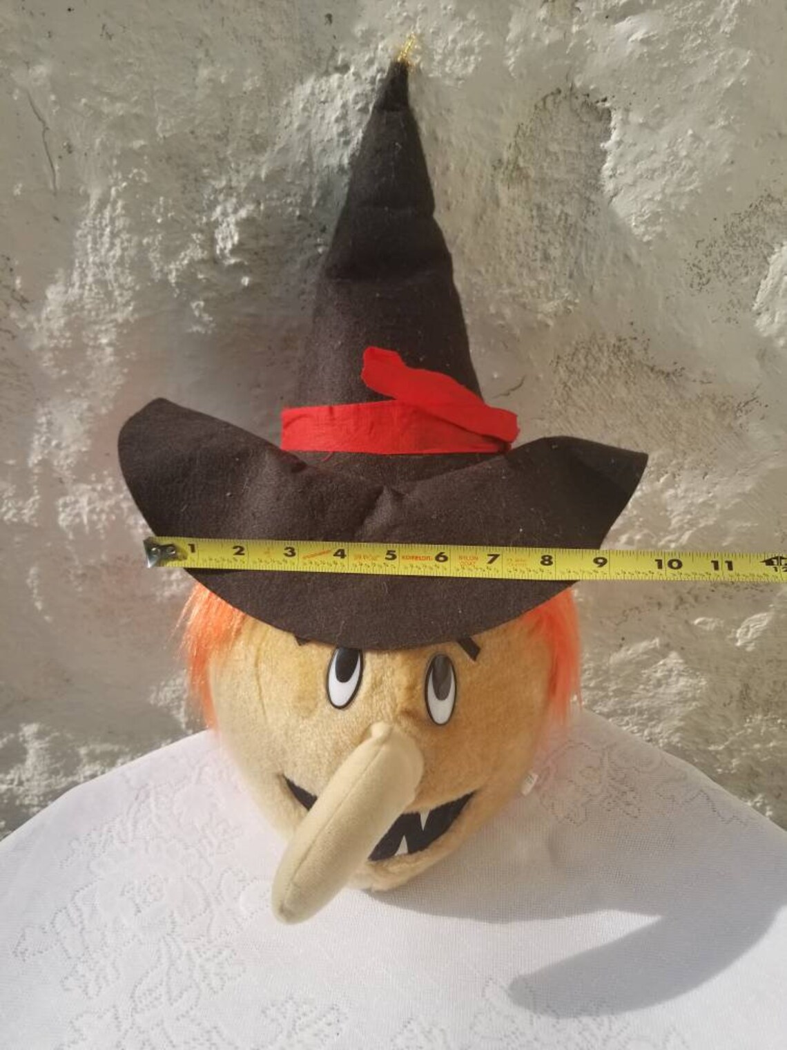 Vintage Stuffed Plush Witch Head Halloween Decoration Witch Etsy