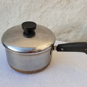 Revere Ware Sauce Pan with Lid, Copper Clad, Stainless Steel, Revereware Saucepan, Lidded Cooking Pot