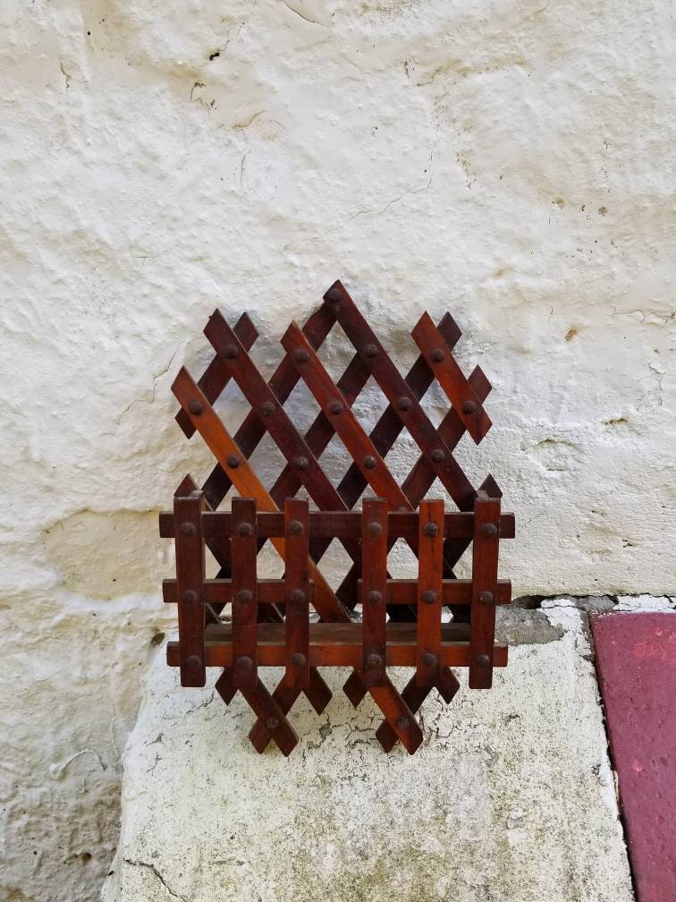 Wooden Lattice Mail Holder Retro Wood Wall Hanging Envelope Etsy