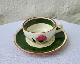 Stangl pottery thistle cup and saucer, coffee cup, teacup