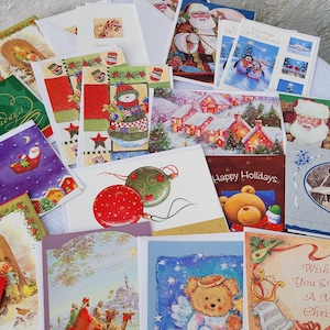 Vintage Christmas Cards Lot of 20 Assorted Greeting Cards with Envelopes, UNUSED, Item #2