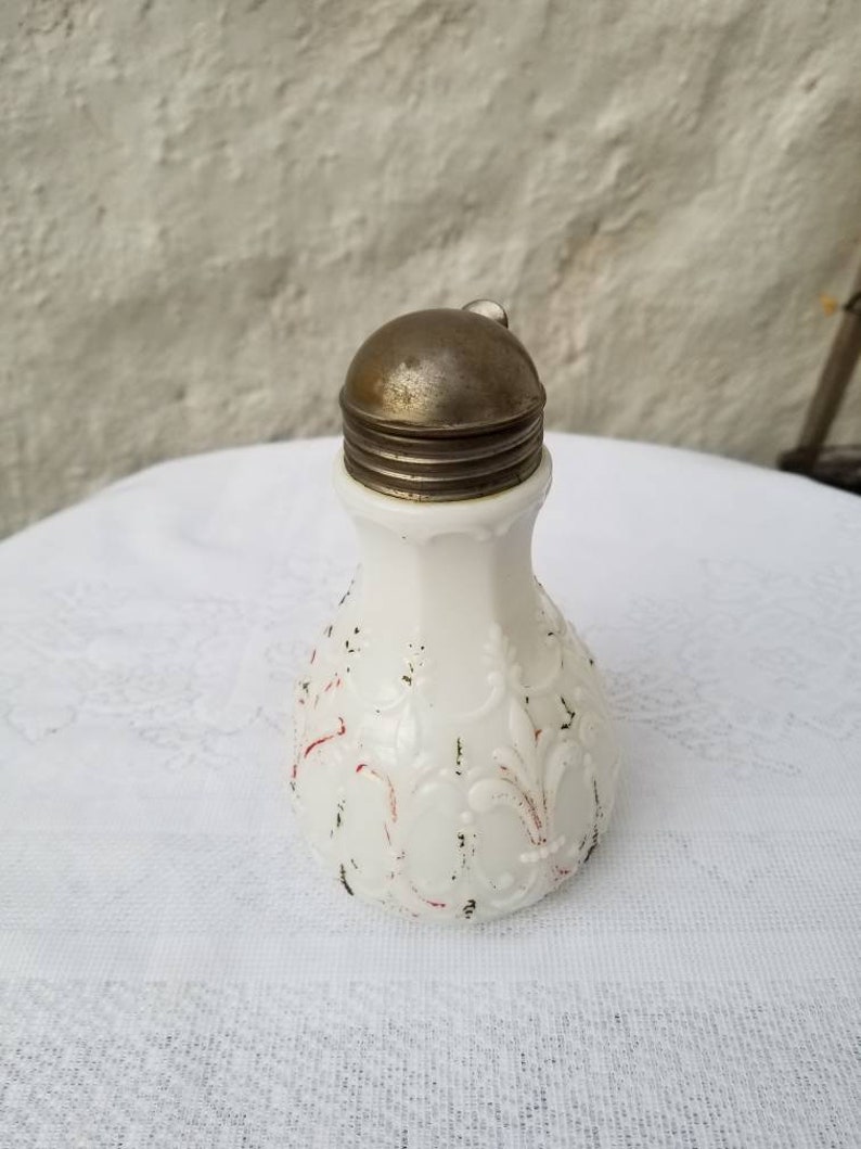 Antique Milk Glass Syrup Pitcher Vintage Pourer Dispenser Etsy