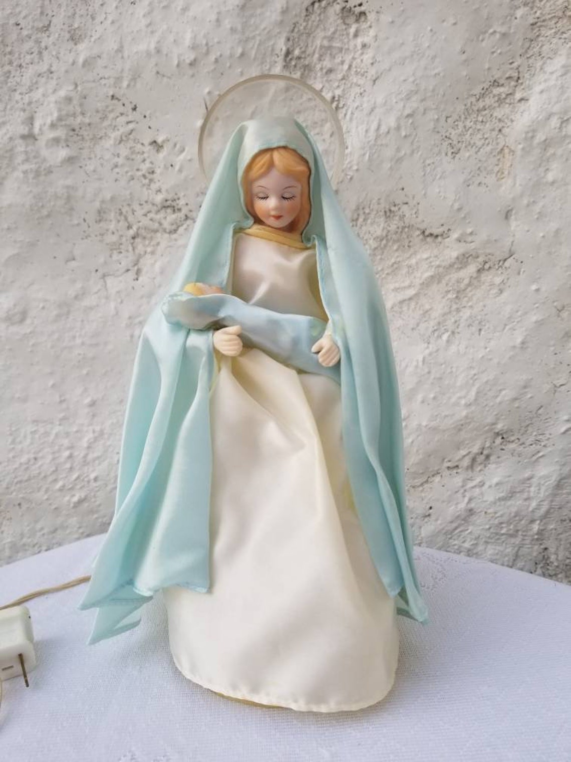 Blessed Mother Virgin Mary Holding Baby Jesus Christmas Tree Etsy