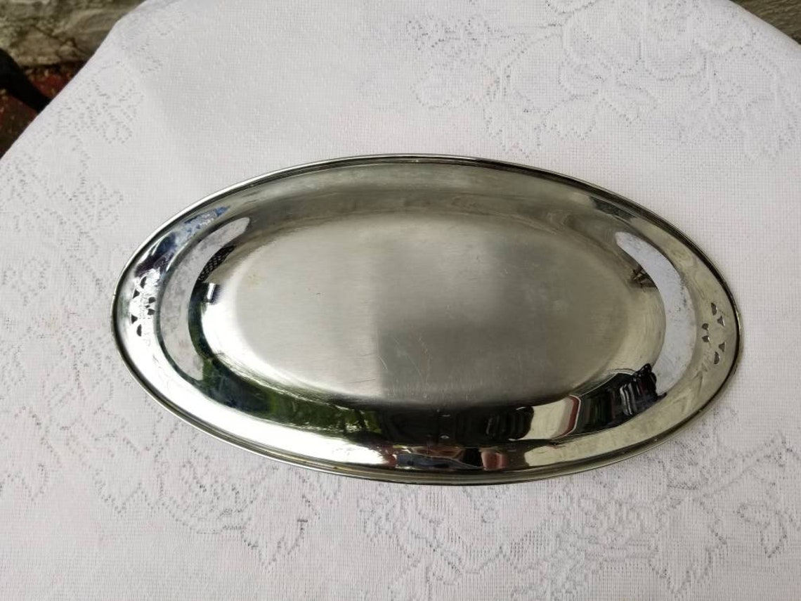 Farberware Serving Tray Pickle Relish Dish Chrome Colored Etsy