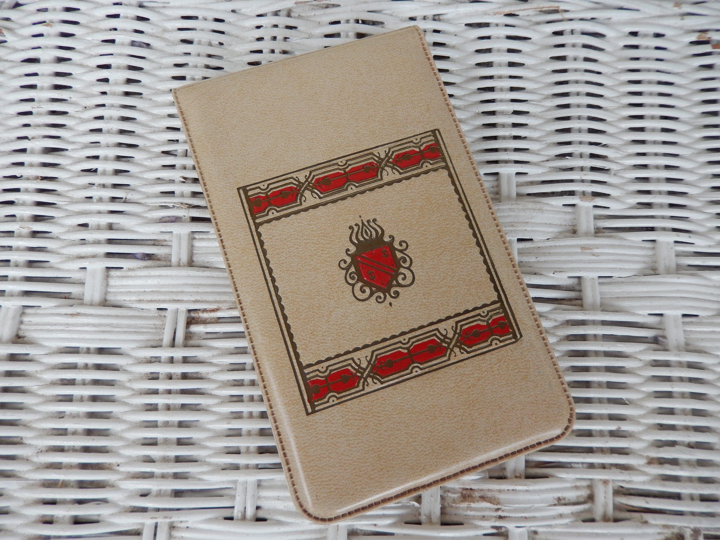 Vintage Notepad Vinyl Memo Book Beige Desk Memo Pad Pocket Etsy