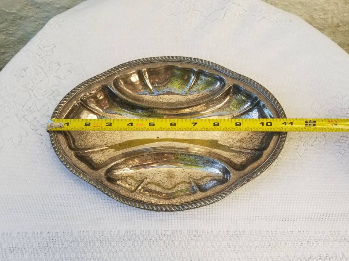 EPNS Silver Co. Silverplated Divided Trinket Dish Oval Etsy