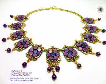 Collar de lirios pintados para Adeli
