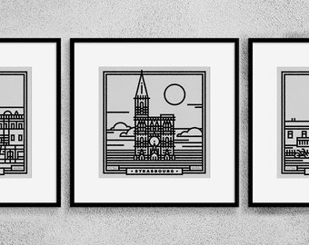 Strasbourg poster - Pack of 3 visuals of your choice