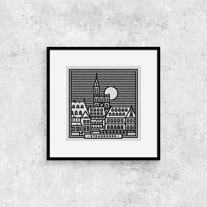 Affiche Strasbourg - Cathédrale - Vue de nuit