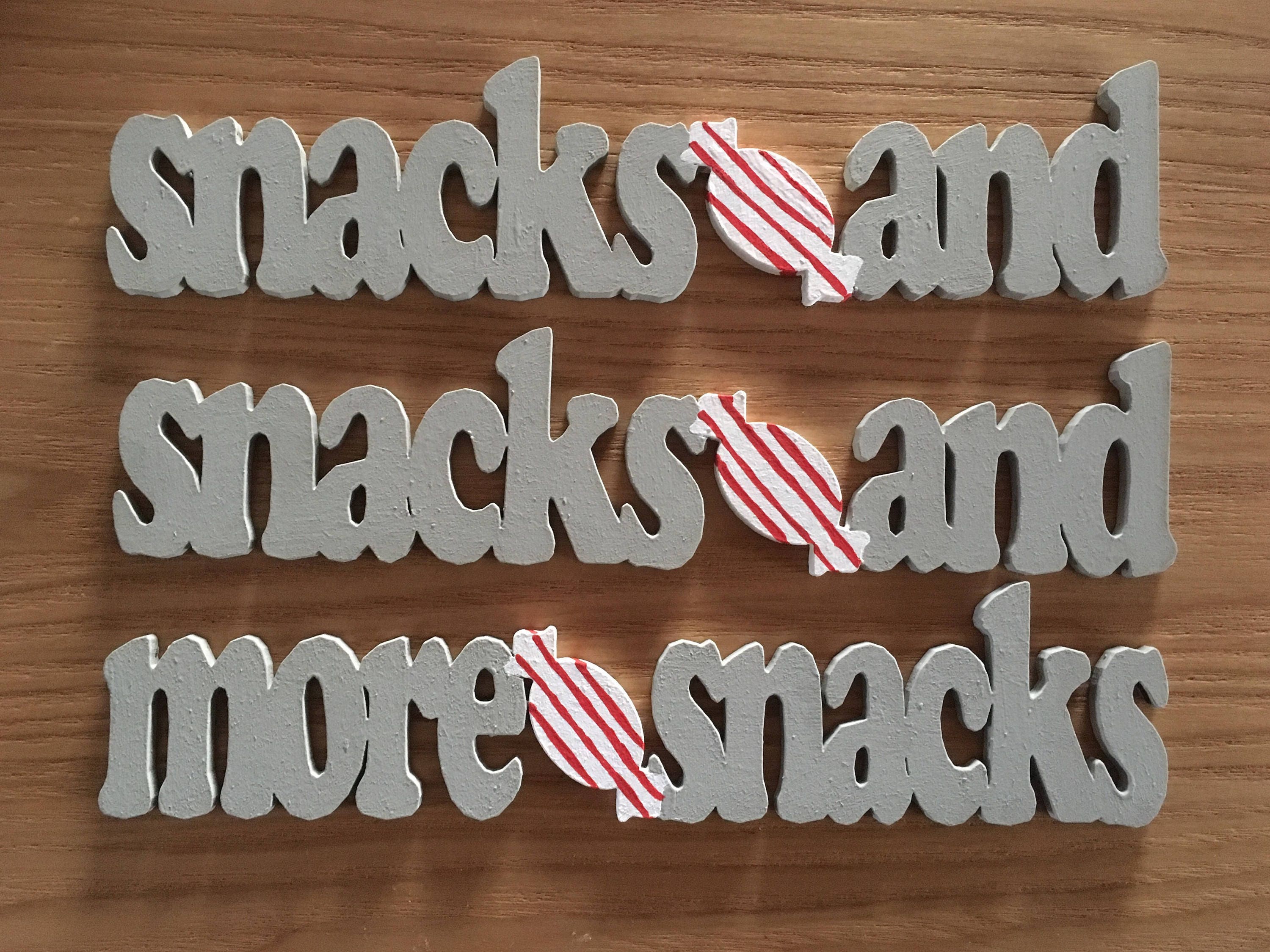 Snacks And Snacks And More Snacks Three Wooden Signs With Etsy Snacks And Snacks And More Snacks Three Wooden Signs With Etsy