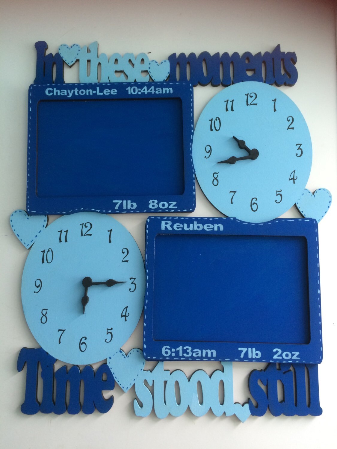 Personalised wooden clocks for names date time weight of Etsy