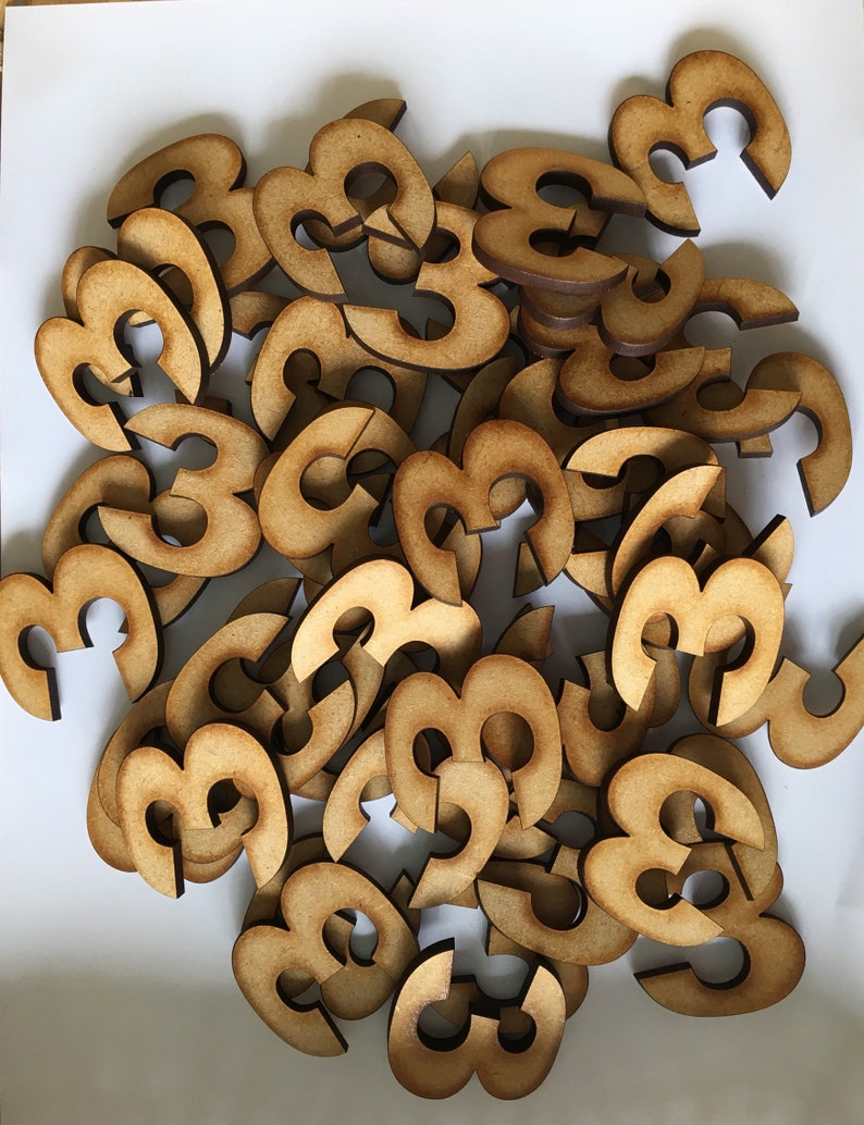 20mm wooden numbers embellishments small craft card making | Etsy