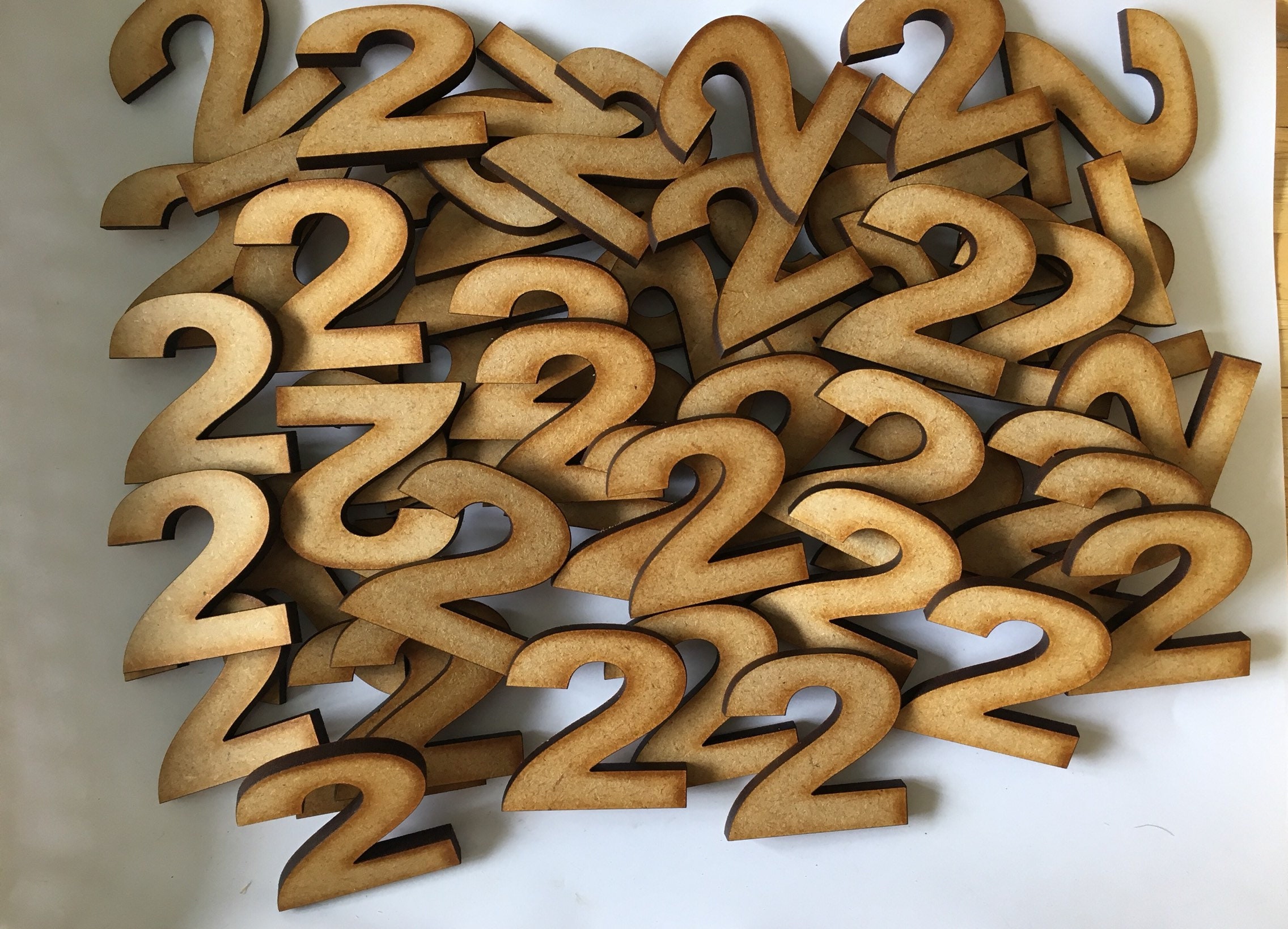 30mm wooden numbers craft small embellishments ready to | Etsy