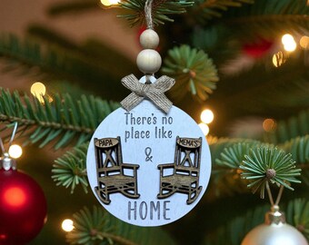 Personalized Grandparents Ornament | Rocking Chair Ornament | Custom Grandparent Christmas Gift | Rustic Family Keepsake Gift
