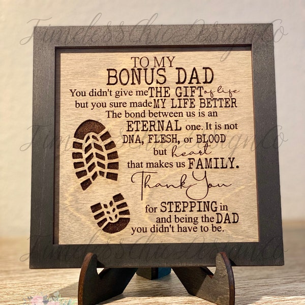 Fast Shipping, Gift for Stepfather, Bonus Dad, Stepped Up Dad, Fathers Day gift, Birthday gift for Stepfather, Gift for Stepdad