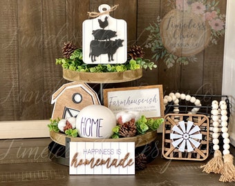 Farmhouse Tiered Tray, Farmhouse Tier Tray, Farmhouse Signs, Farmhouse Decor, Farmhouse Tier Tray Decor, Tiered Tray Signs, Rustic Signs,