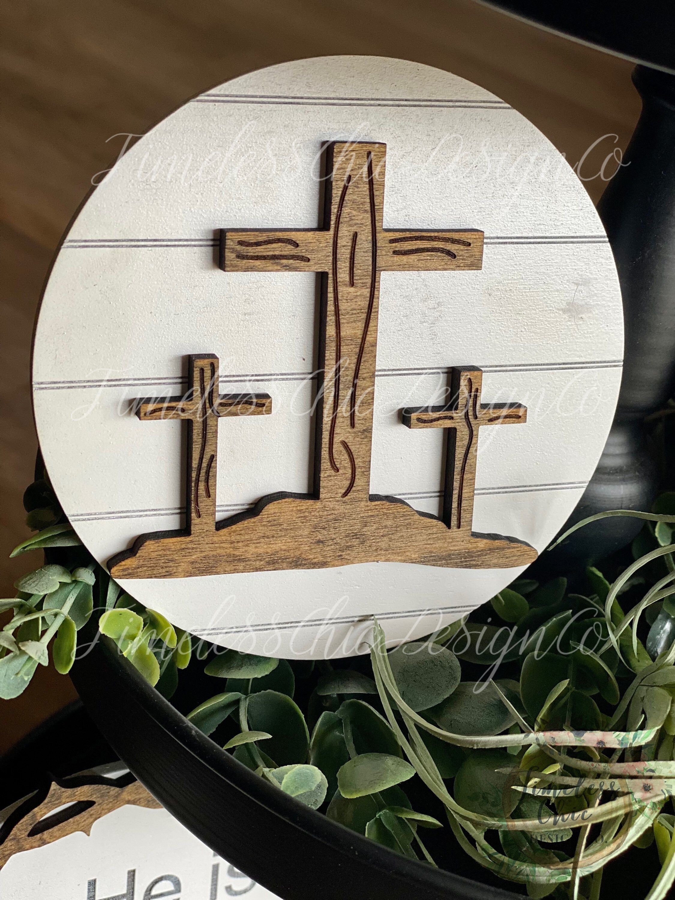 Easter Tiered Tray, Easter Tier Tray, Easter Decor, He Is Risen, Religious Easter Decor, Tier Tray Decor, Mini Wood Signs, 3D Signs, Easter