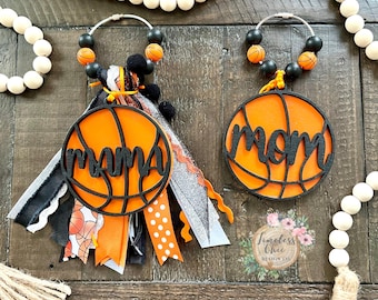 Basketball Bogg Bag Tassel, Bag Charm, Car charm, Bookbag tag, Diaper bag tag, Personalized tag, Sports bag tag, basketball mom, tote charm
