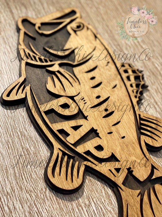 Fathers Day Gift, Bass Fish Sign, Fathers Day Sign, Largemouth Bass, Birthday  Gift, Grandpa Gift, Fishing Decor, Wall Decor, Man Cave Sign 