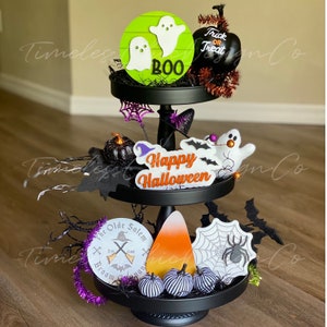 Halloween Tiered Tray, Halloween Decor, Halloween Signs, Mini Signs, 3D Wood Signs, Halloween Tier Tray Signs, Fall Decor, Fall Tier Tray