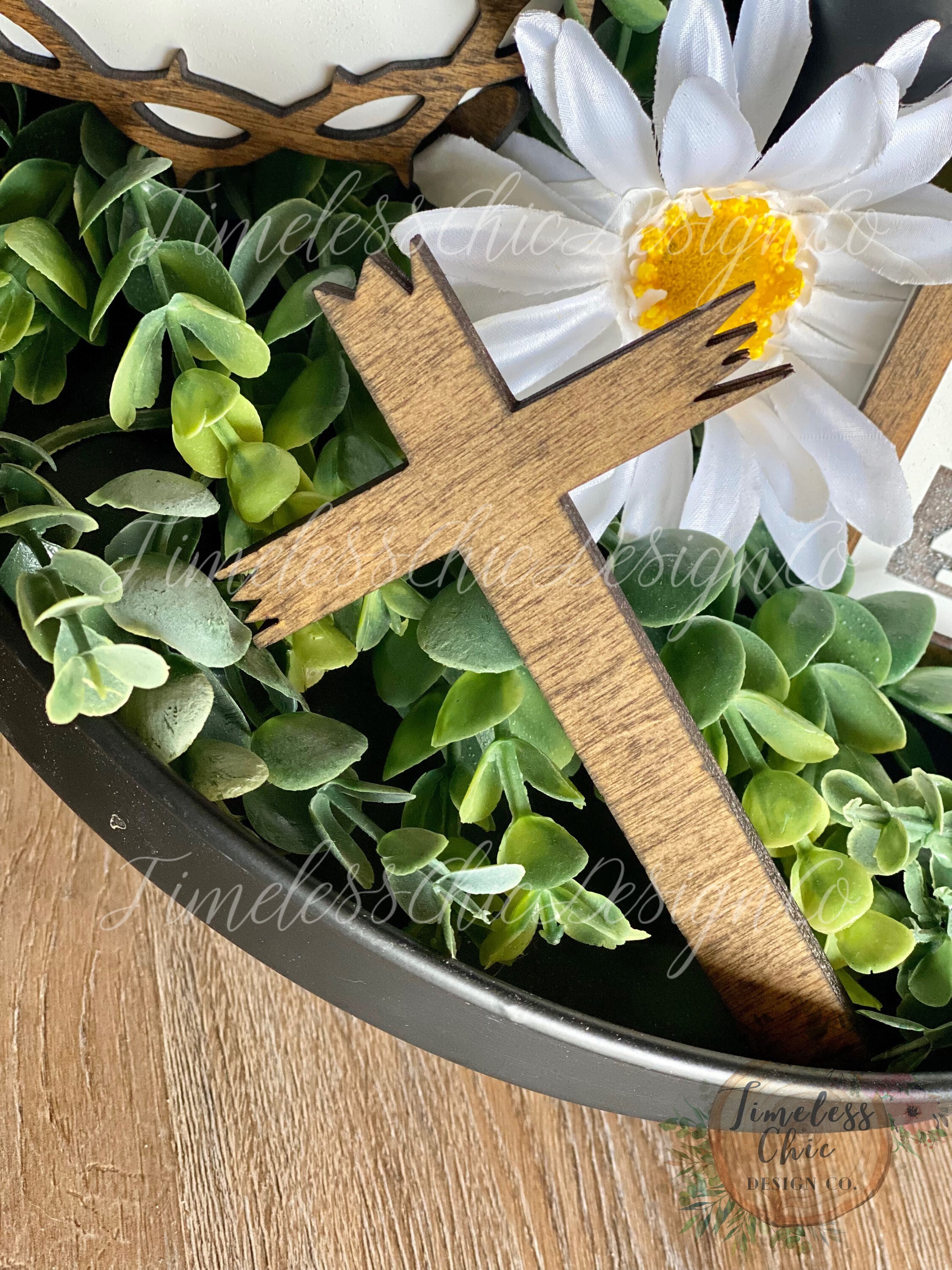 Easter Tiered Tray, Easter Tier Tray, Easter Decor, He Is Risen, Religious Easter Decor, Tier Tray Decor, Mini Wood Signs, 3D Signs, Easter