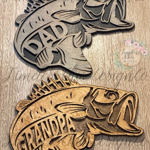 Fathers Day Gift, Bass Fish Sign, Father’s Day Sign, Largemouth Bass, Birthday Gift, Grandpa Gift, Fishing Decor, Wall Decor, Man Cave Sign