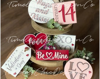 Valentine’s Day tiered tray, Valentines Day tier tray signs, Love tier tray, Valentine’s Day decor, Farmhouse Tier Tray, mini signs