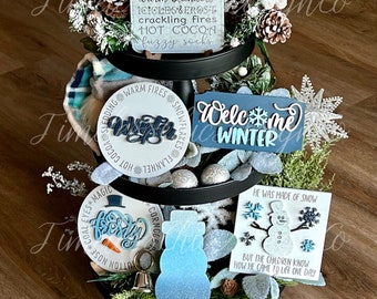Christmas Tier Tray, Winter Tier Tray, Christmas Signs, Christmas Tiered Tray, Snowman Decorations, Winter Signs, Tiered Tray Signs