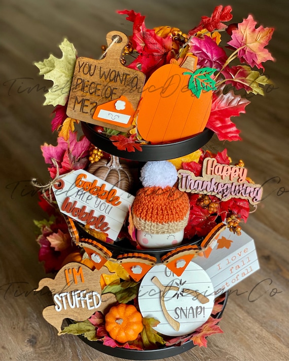 Fall Tiered Tray, Thanksgiving Tier Tray, Thanksgiving Signs, 3 Tiered Tray, Thanksgiving Decor, Fall Signs, Fall Decor, Autumn Decor, Signs