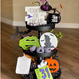 Halloween Tiered Tray, Halloween Decor, Halloween Signs, Mini Signs, 3D Wood Signs, Halloween Tier Tray Signs, Happy Halloween, Farmhouse