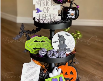 Halloween Tiered Tray, Halloween Decor, Halloween Signs, Mini Signs, 3D Wood Signs, Halloween Tier Tray Signs, Happy Halloween, Farmhouse