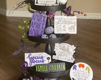 Witches Tiered Tray, Halloween Tier Tray, Halloween Decor, Halloween Signs, 3 Tier Tray Decor, Witch Sisters, Tiered Tray Signs