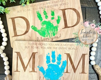 DIY Handprint Keepsake: Birch Wood Sign, Mother's Day, Father's Day