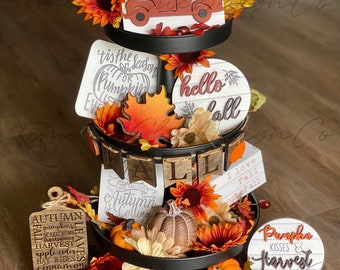 Fall Tiered Tray Decor, Thanksgiving Tiered Tray, Fall Signs, Fall Tier Tray, 3 Tier Tray Decor, Fall Decor, Autumn Decor, Tiered Tray Decor