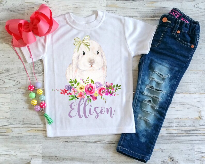 Girls Easter bunny shirt baby girl easter first easter Etsy
