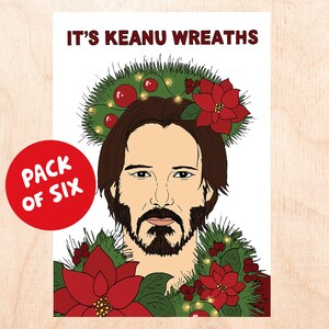 MR WREATHS Six Pack - Zabawny świąteczny zestaw pudełkowy - Karty świąteczne z popkultury - Zabawne karty świąteczne z gwiazdami - Urocze karty świąteczne
