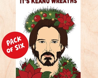 MR WREATHS Six Pack - Funny Holiday Boxed Set - Pop Culture Holiday Cards - Punny Celebrity Holiday Cards - Cute Holiday Cards