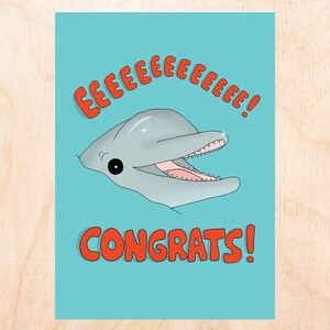 EEE! CONGRATS Karte - Delfin Karte - Glückwunschkarte - Glückwunsch Abschlusskarte - Verlobungskarte - Baby Shower Karte - Housewarmingkarte
