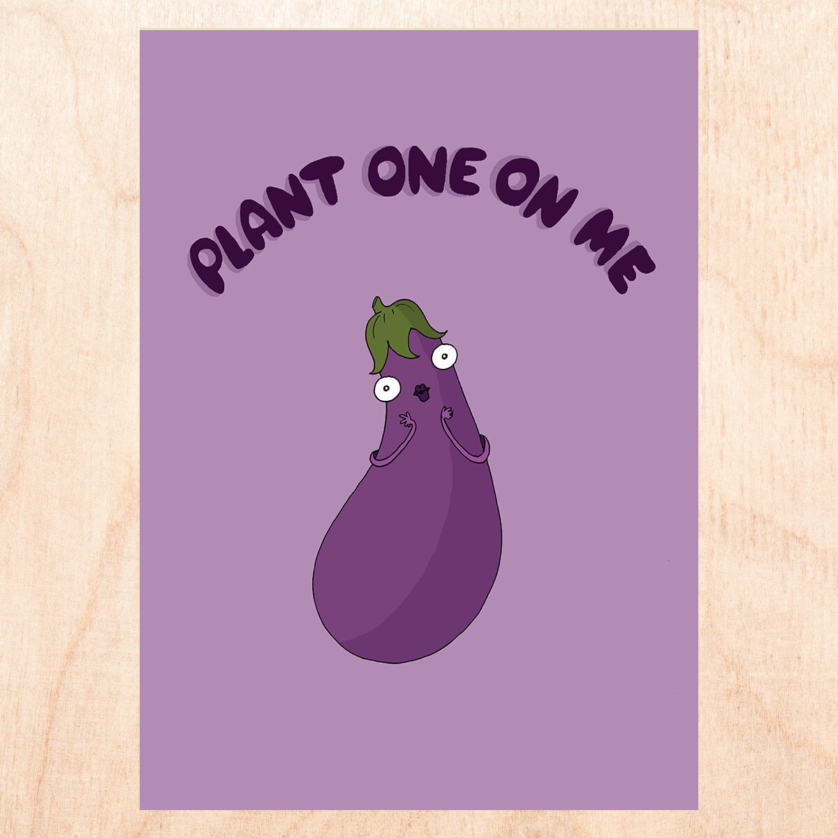 Wee Blue Coo Valentines Love Aubergine Emoji Grußkarte - Lustige Karte Mit Frechem Spruch, 17,5x12,5 Cm