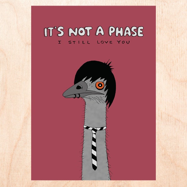 EMO EMU - Funny Love Card - Funny Anniversary Card - Funny Valentine's Day Card - Animal Love Card