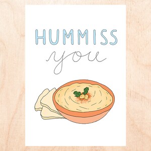 Hummiss You - Carte You me manque - Carte Punny Food - Carte Punny Miss You